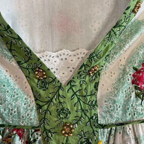 Twin-Set Simona Barbieri Embellished Eyelet Floral Babydoll Dress | SZ M - Picture 15 of 17